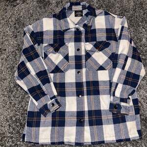 HFX Women's Plaid Flannel Snap Front Shirt Jacket Shacket Medium